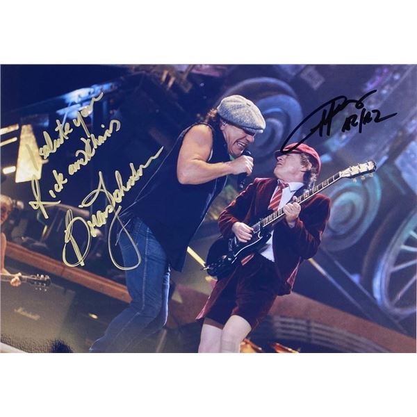 AC/DC Brian Johnson and Angus Young facsimile signed  photo