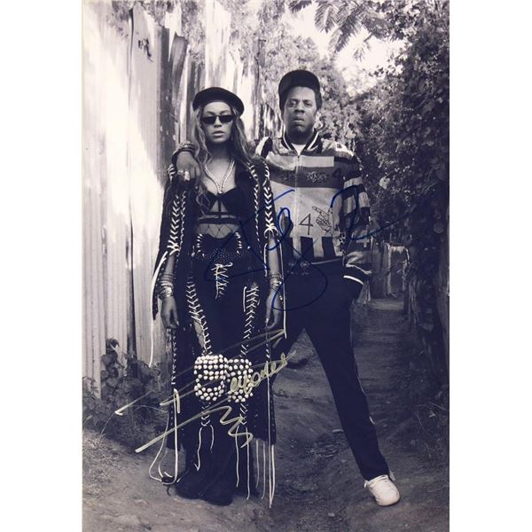 BeyoncÃ© and Jay-Z facsimile signed  photo