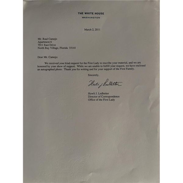 Howli J. Ledbetter facsimile signed letter
