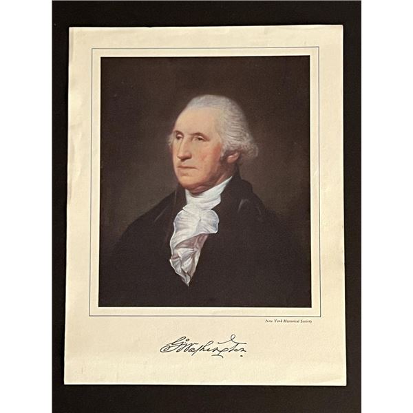 1st President George Washington Facsimile Signed Photo Art Print