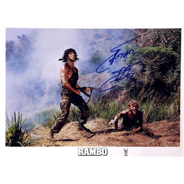 Rambo Sylvester Stallone facsimile signed movie photo