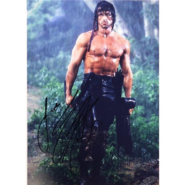 Rambo Sylvester Stallone facsimile signed movie photo