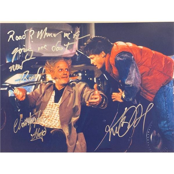Back to the Future Christopher Lloyd and Michael J. Fox facsimile signed movie photo