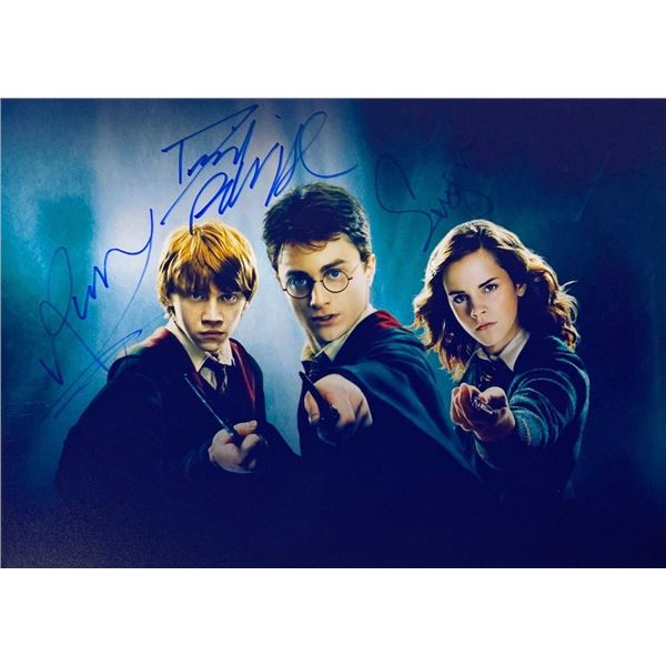 Harry Potter cast facsimile signed movie photo