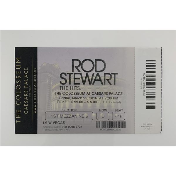 Rod Stewart ticket Caesars Palace 3/25/16