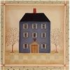 Image 1 : Vintage Country Folk Art Blue House with Heart Art Print