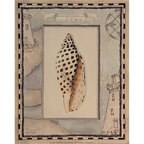 Vintage Lighthouse Seashell Art Print