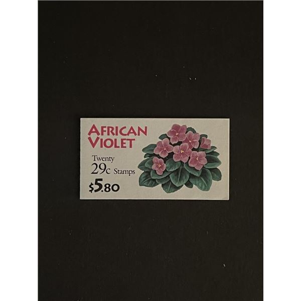 29 Cent 1992 African Violet US Stamp book of 20