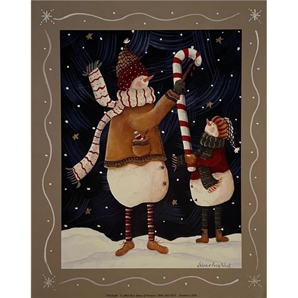 Valerie Evers Wenk Vintage Nostalgic Holiday Snowman Art Print