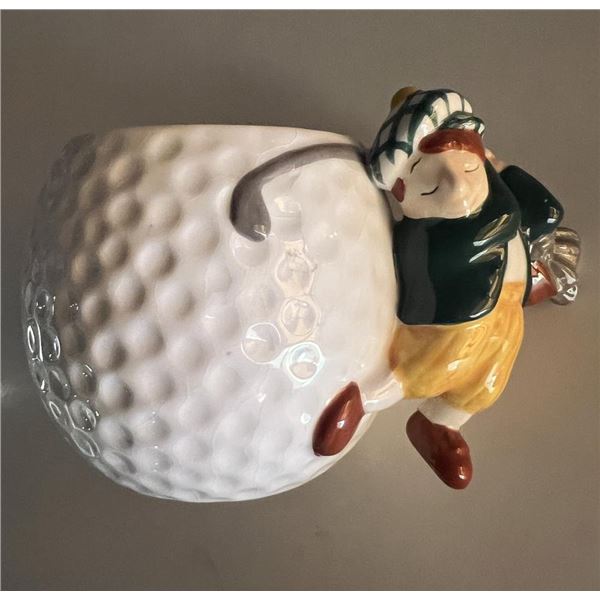 Golfer and golf ball coffee mug
