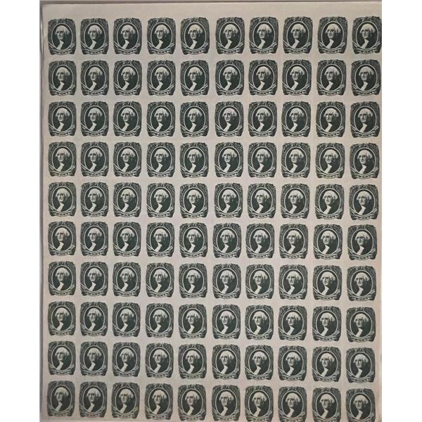 Confederate States 1938 Springfield facsimile stamp sheet. 5 sheets of 100. 9x11 inches