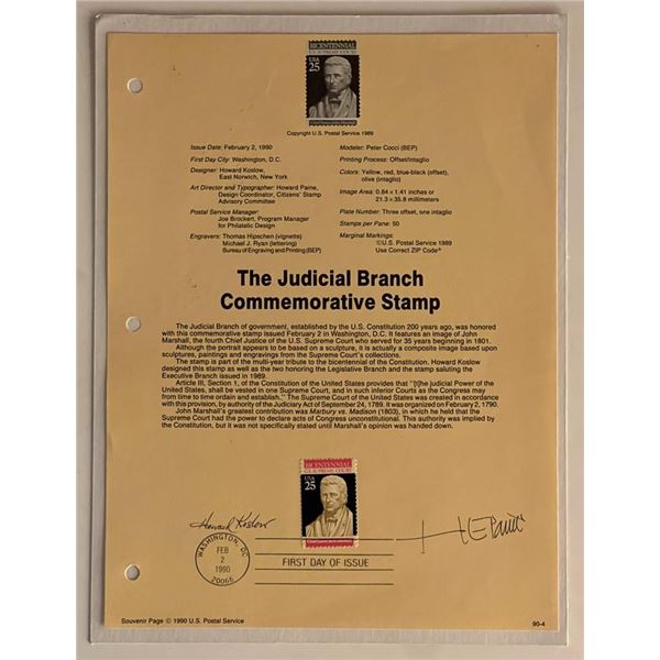 The Judicial Stamp Commemorative Stamp First Day Cover 1990