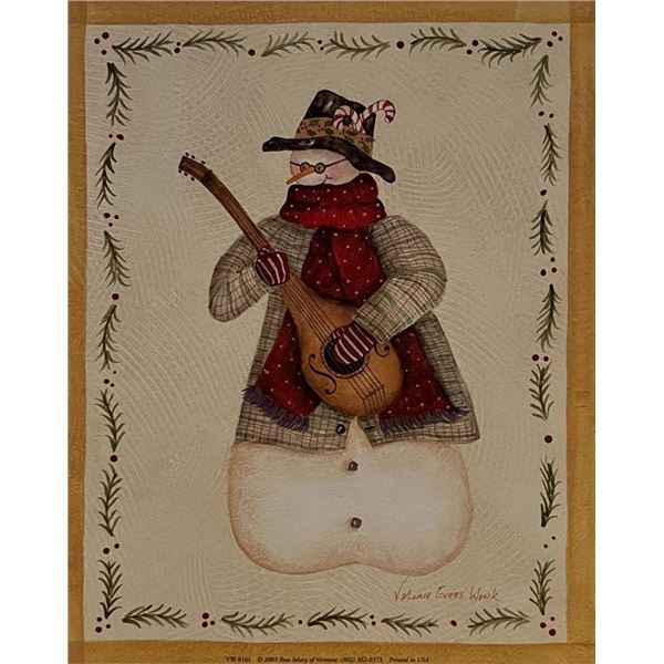 Valerie Evers Wenk Vintage Nostalgic Holiday Snowman Art Print