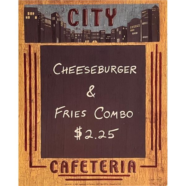 Vintage City Cafe Menu Art Print