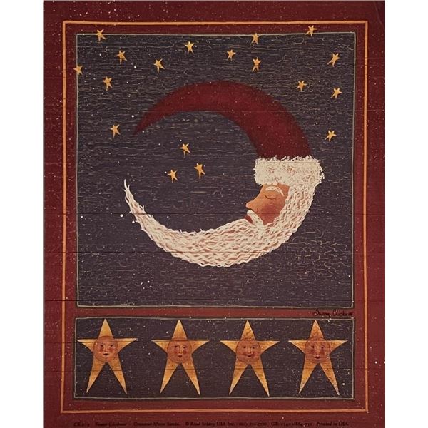 Christmas Moon Country Folk Art Print