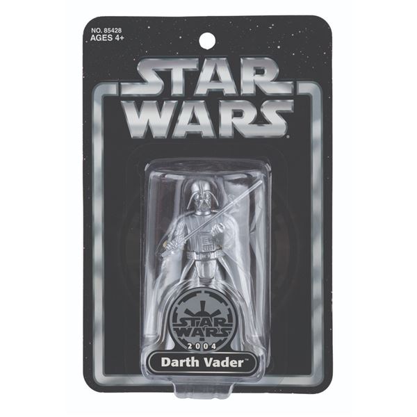 A Hasbro Star Wars Silver Darth Vader Figure.