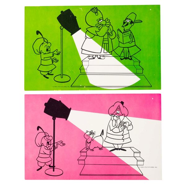 A Pair of Mr. Magoo "1001 Arabian Nights" Promotional Postcards.