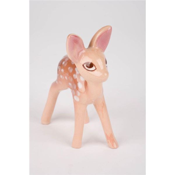 A "Snow White" Ceramic Deer Figurine by Brayton Laguna Pottery.