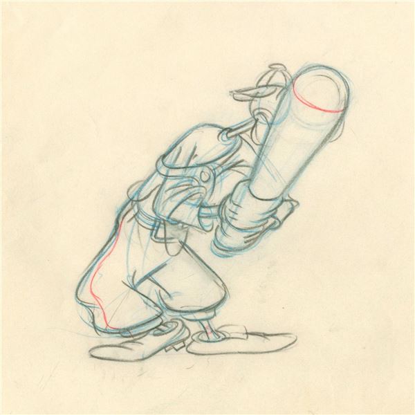 A Goofy "How To Play Baseball" Production Drawing.