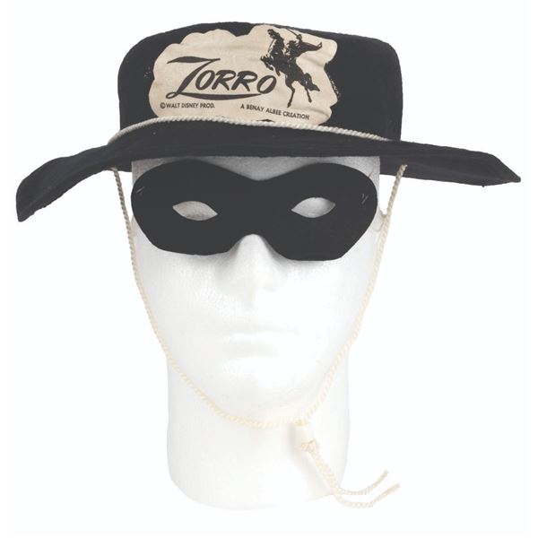 A 1957 Zorro Mask and Hat.