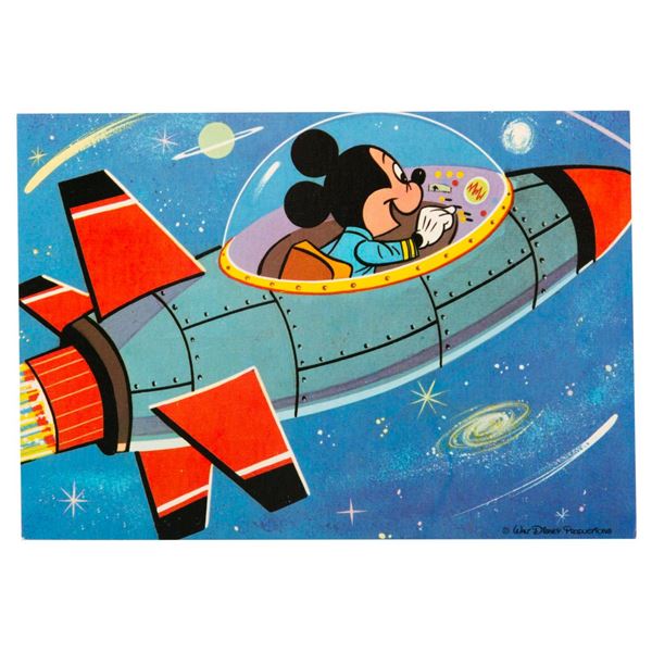 A Mickey Mouse in Space Postcard.