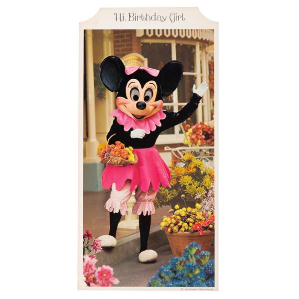 A Minnie Mouse "Hi, Birthday Girl" Card.