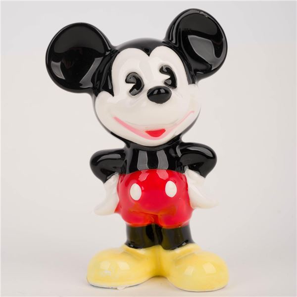 A Miniature Ceramic Mickey Mouse Figurine.