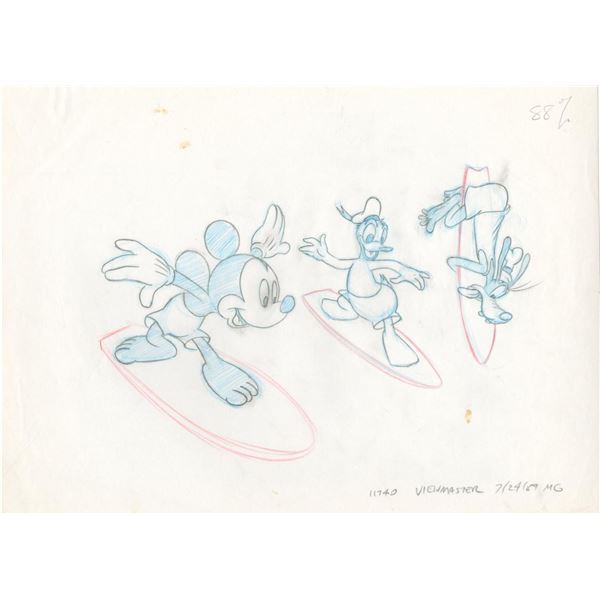 A Mickey and Friends View-Master Development Drawing.