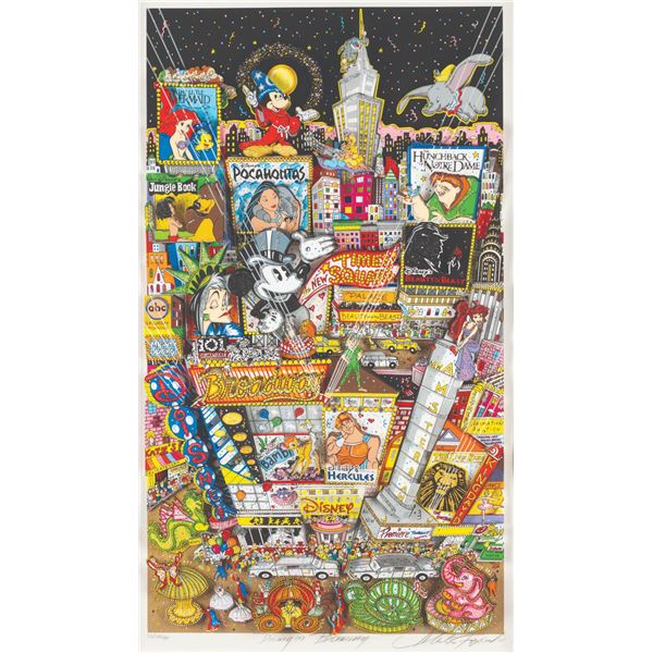 A Disney on Broadway Paper Sculpture by Charles Fazzino.