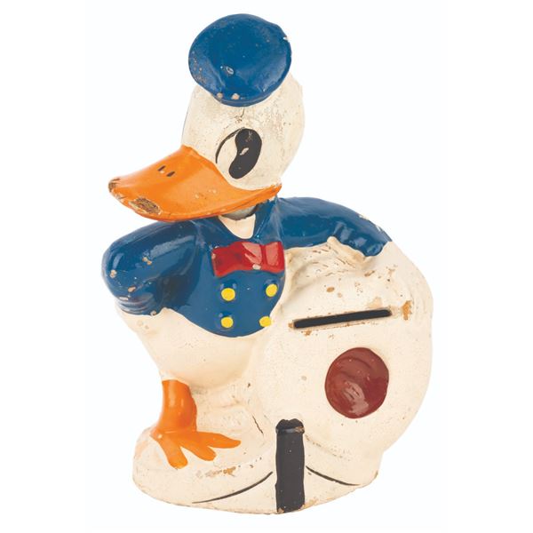 A Donald Duck Figural Bank.