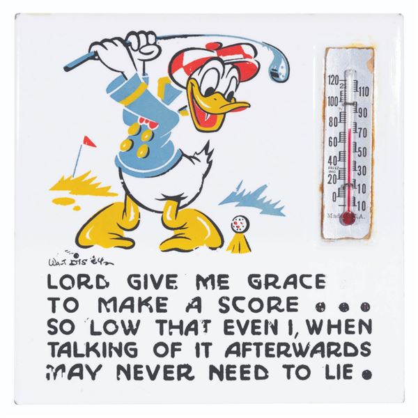 A Donald Duck Thermometer Ceramic Tile.