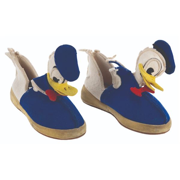 A Pair of Donald Duck House Shoes.
