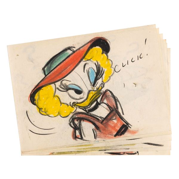 A Set of Donald Duck "Lucky Number" Story Panels.