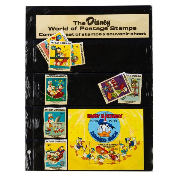 A Complete Set of Antigua & Barbuda Disney Stamps with Holder.