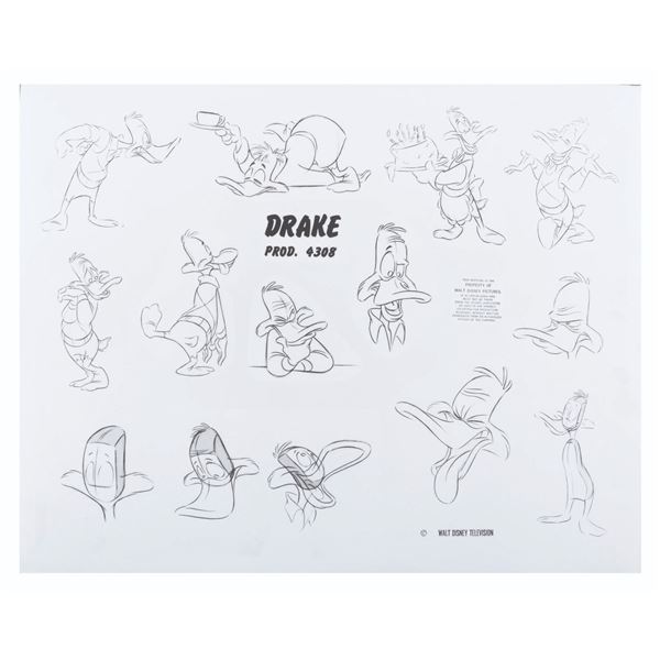 A "Darkwing Duck" Drake Mallard Model Sheet.