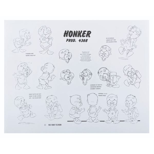 A "Darkwing Duck" Honker Model Sheet.