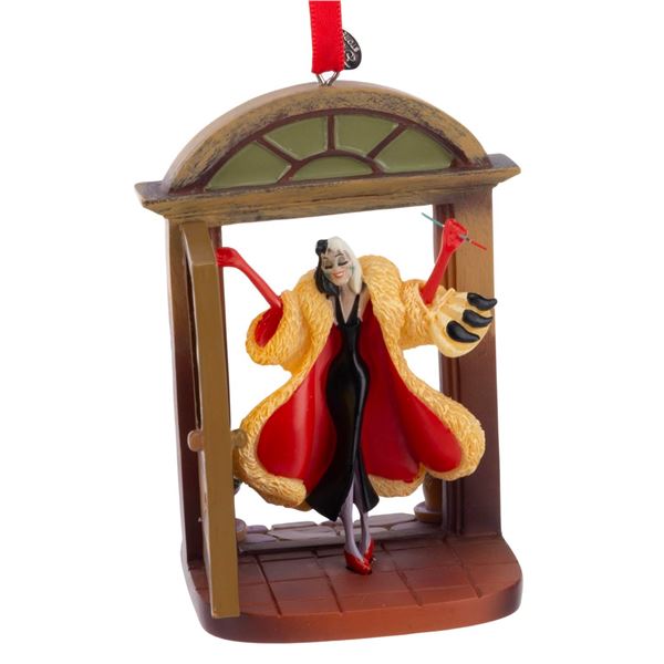 A Cruella De Vil Christmas Sketchbook Ornament.