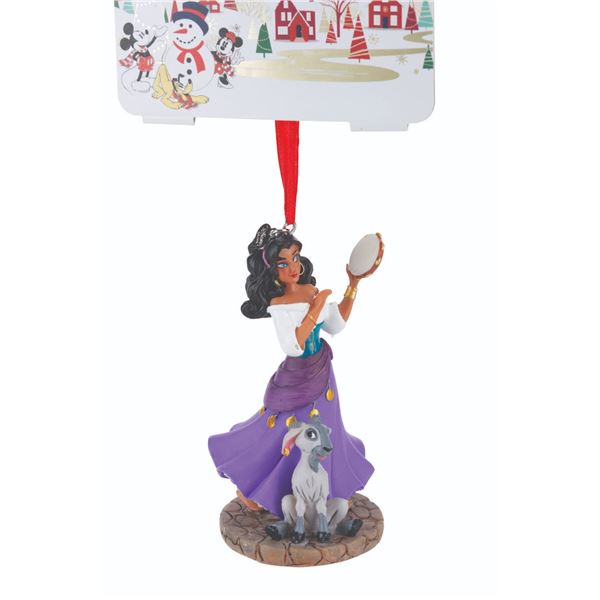 An Esmeralda and Djali Sketchbook Ornament.