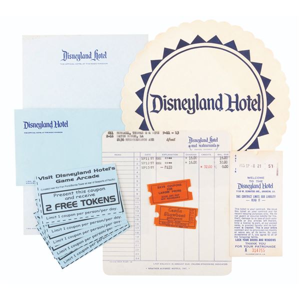 A Collection of Disneyland Hotel Paper Goods.