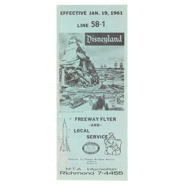 An MTA Disneyland Freeway Flyer & Local Bus Service Flyer.