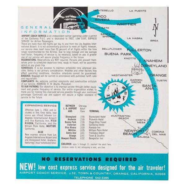 An Airport Coach to Disneyland Brochure.