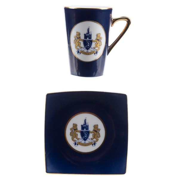 An Early Souvenir Disneyland Crest Cup and Saucer.