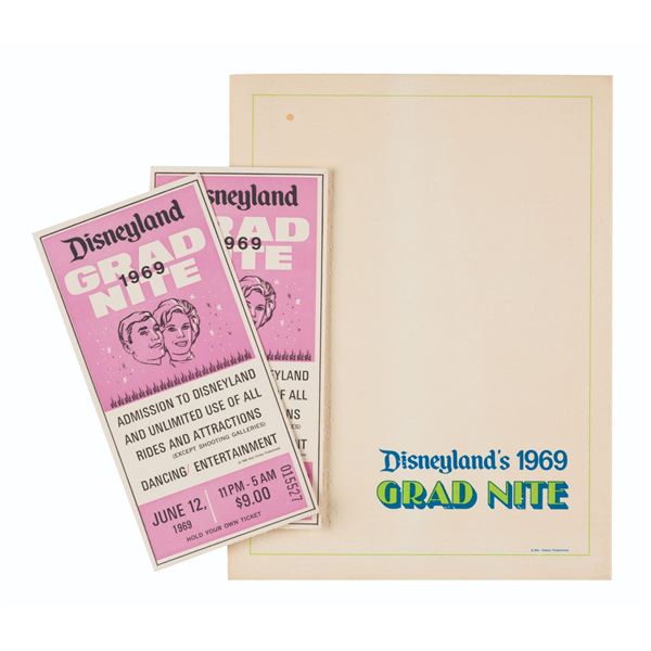 A Pair of Grad Night '69 Tickets & Commemorative Photo.