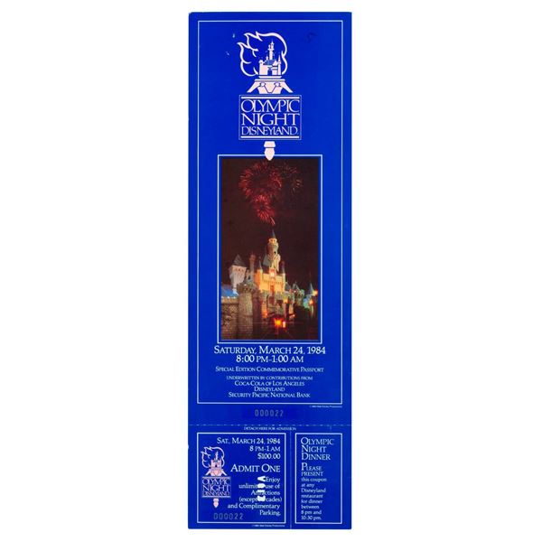 An Olympic Night Disneyland Commemorative Passport.