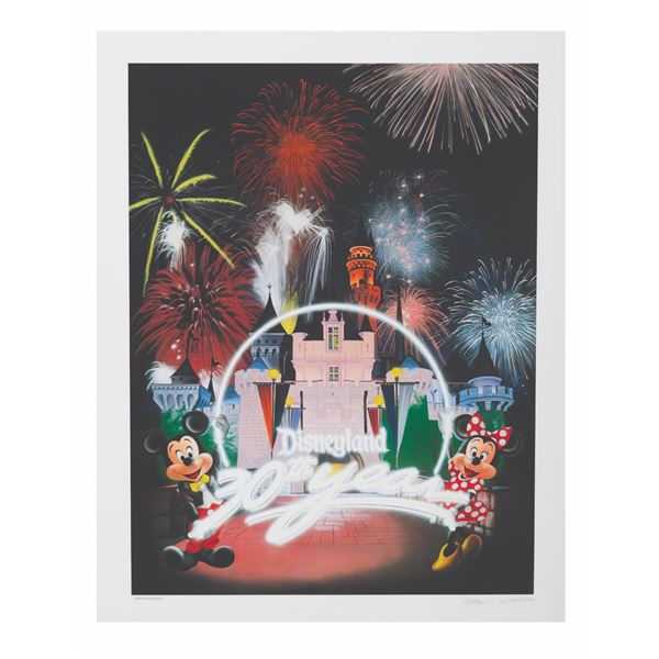 A Disneyland 30th Anniversary Charles Boyer Lithograph.