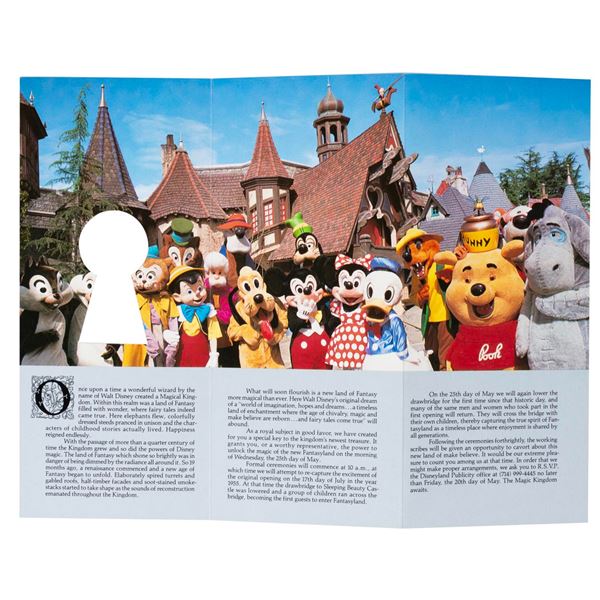 A New Fantasyland Announcement Pamphlet.