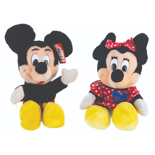 A Pair of Disneyland and WDW Mickey and Minnie Plush.