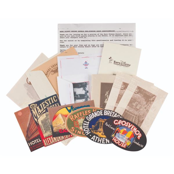 A Euro Disney Resort Hotel Paperwork Collection.