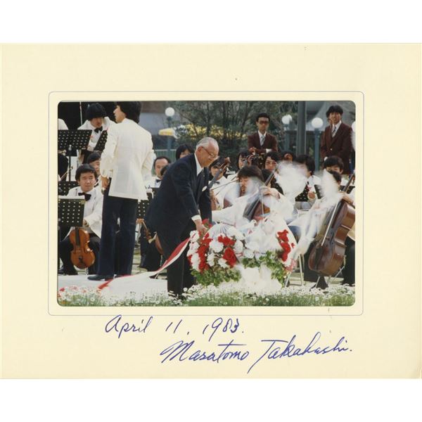 A Signed Tokyo Disneyland Dedication Ceremony Photo.