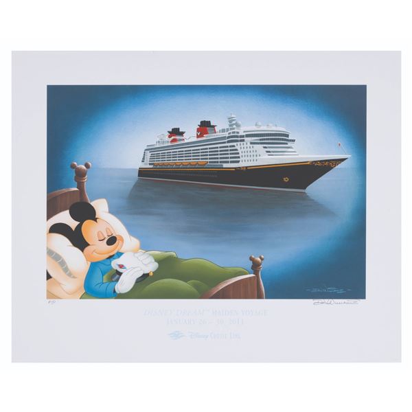 A Disney Cruise Lines "Disney Dream Maiden Voyage" Litho by Don Williams.